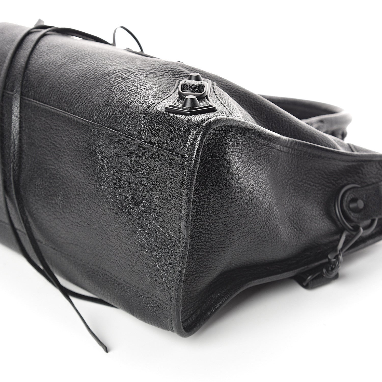 Balenciaga Shiny Grained Goatskin Black Metallic Edge City Black 7 of 7
