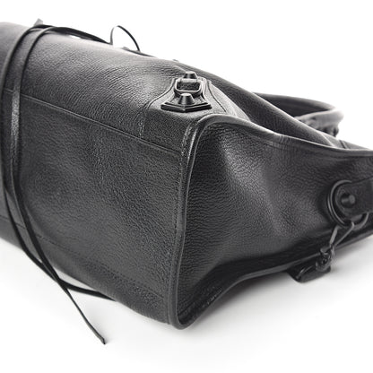 Balenciaga Shiny Grained Goatskin Black Metallic Edge City Black 7 of 7