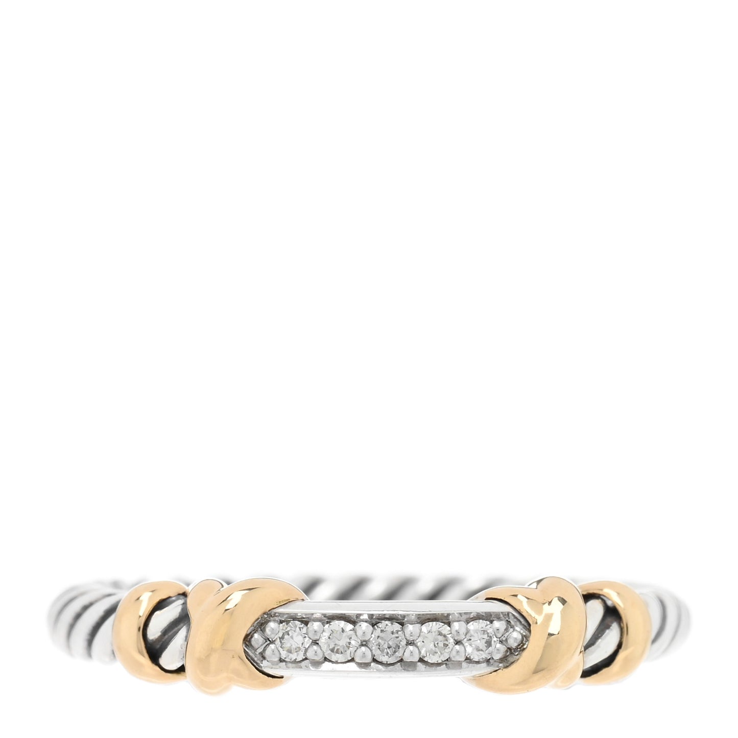 Sterling Silver 18K Yellow Gold Diamond Petite Helena Wrap Ring 54 7