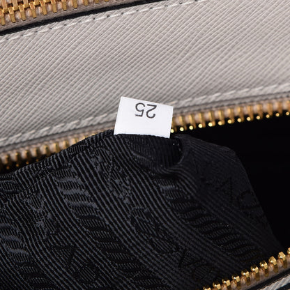 Prada Saffiano Lux Colorblock Medium Galleria Double Zip Tote Black Talco 9 of 9