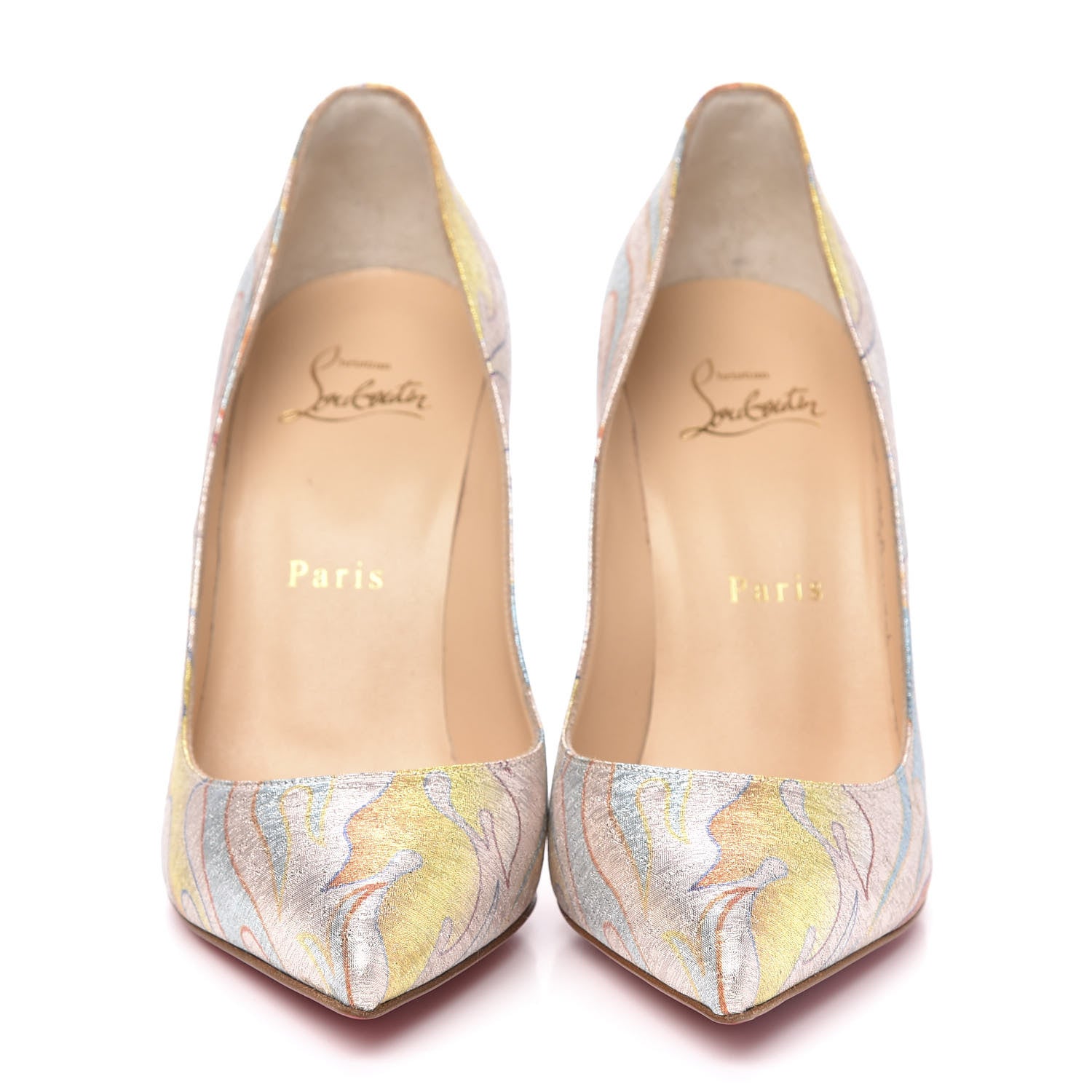 Christian Louboutin Metallic Lurex Flame Printed Pigalle Follies 100 Pumps 36.5 Multicolor 2 of 8