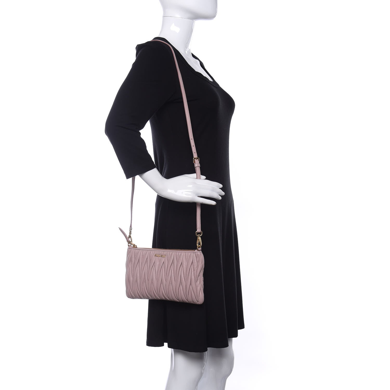 Miu Miu Nappa Matelasse Crossbody Orchidea 2 of 8