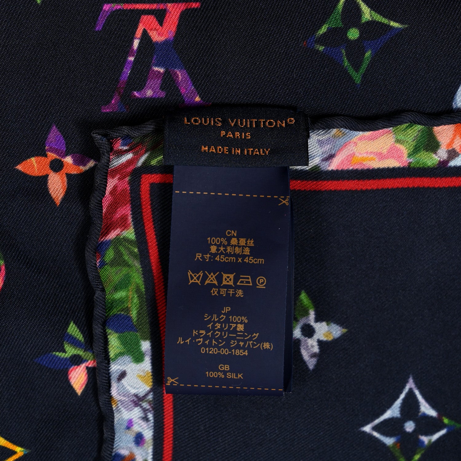 Louis Vuitton Silk Monogram Printed LV Garden Square Scarf Bleu Marine 3 of 3