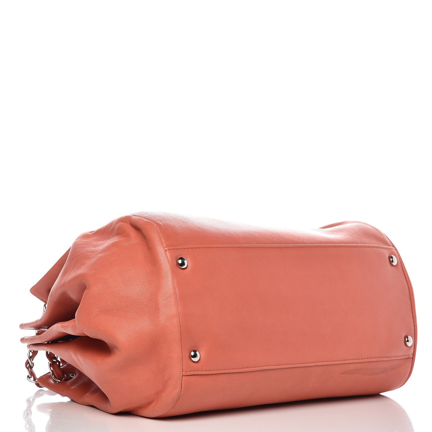 Lambskin Sensual Accordion Flap Coral