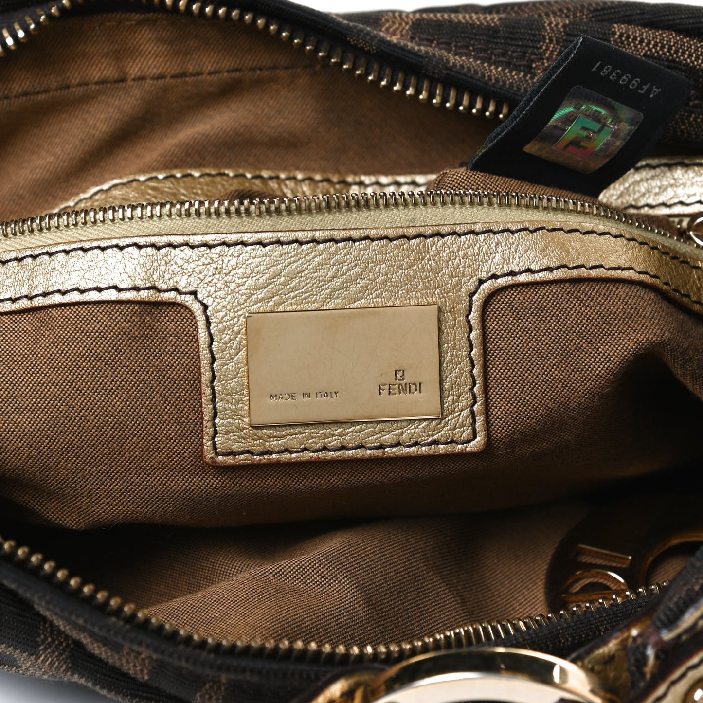 Zucca Laminated Vachetta Small Chef Hobo Tobacco Bronzo