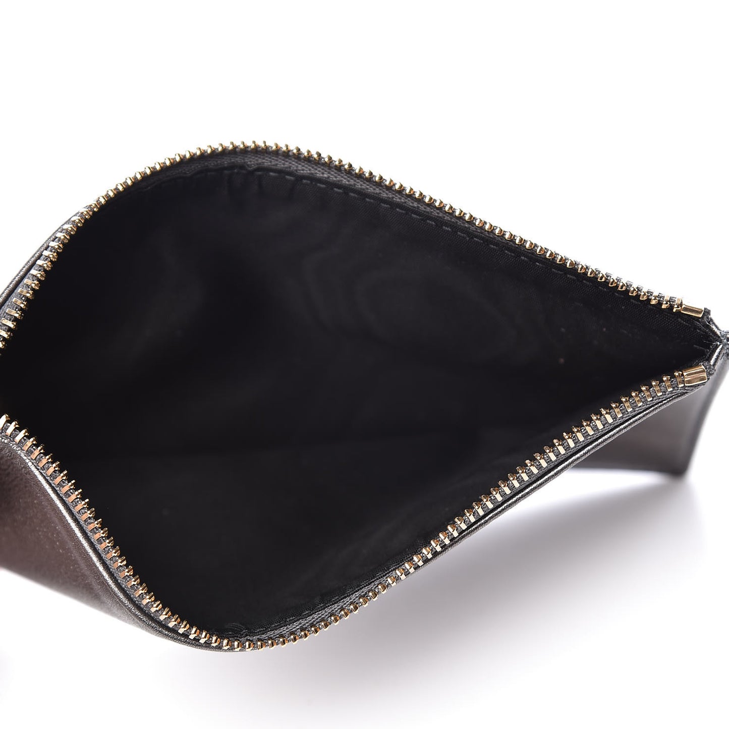 Metallic Calfskin Cannage Lady Dior Convertible Clutch Gunmetal