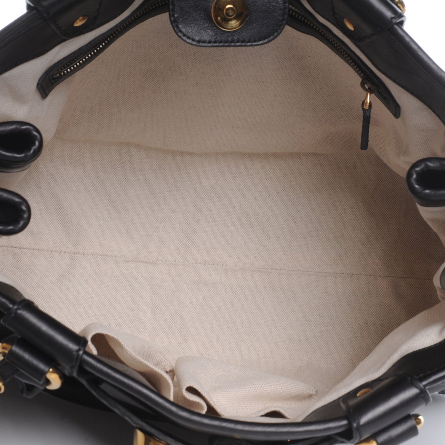 Leather Medium GG Running Tote Black