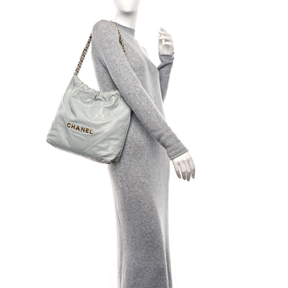 Chanel Shiny Calfskin Quilted Small Chanel 22 Grey 2 of 14