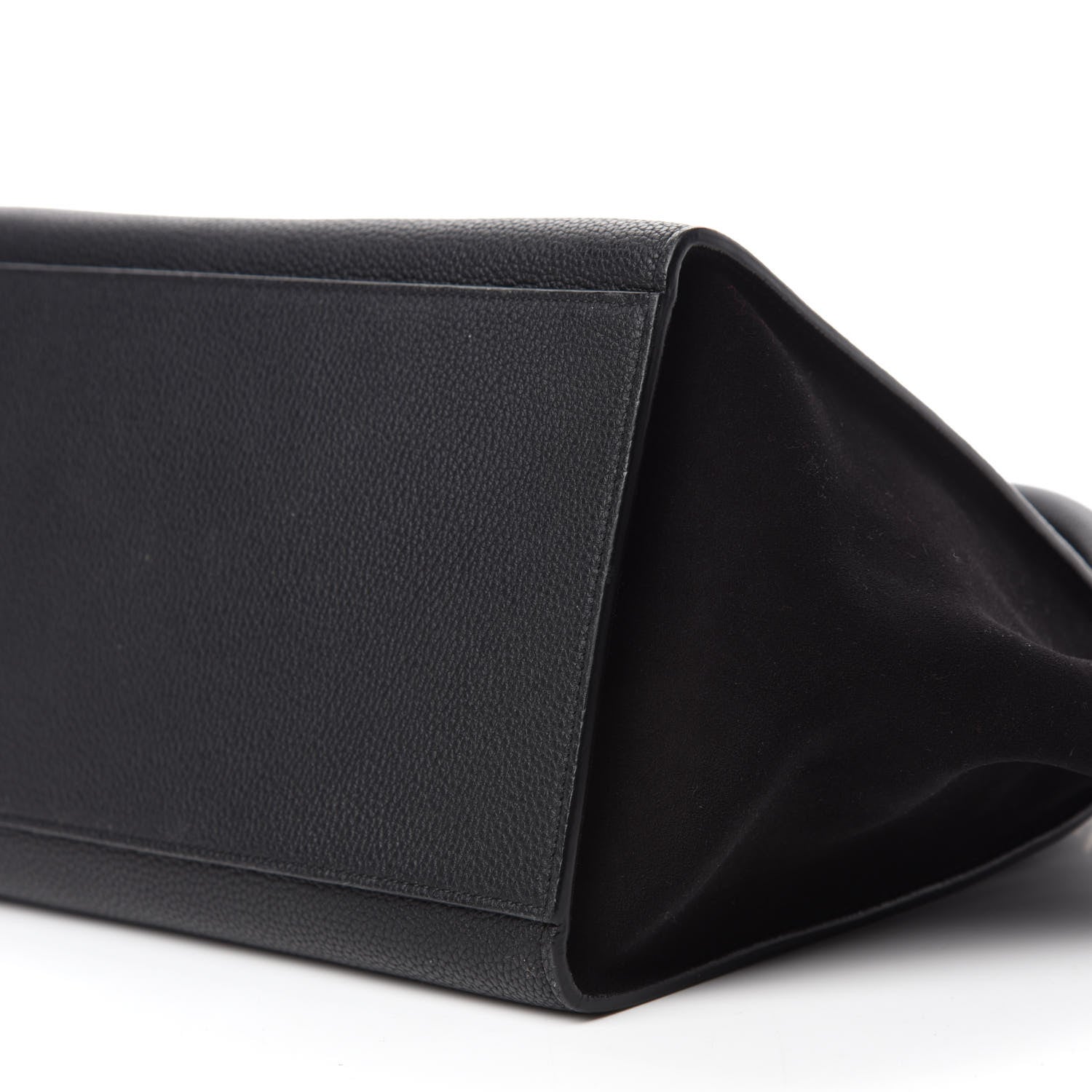 Celine Drummed Calfskin Suede Small Trapeze Black 7 of 11