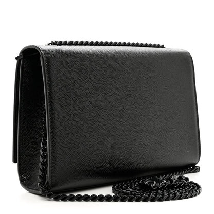 Saint Laurent Grain De Poudre Small Monogram Kate Satchel Black 3 of 10