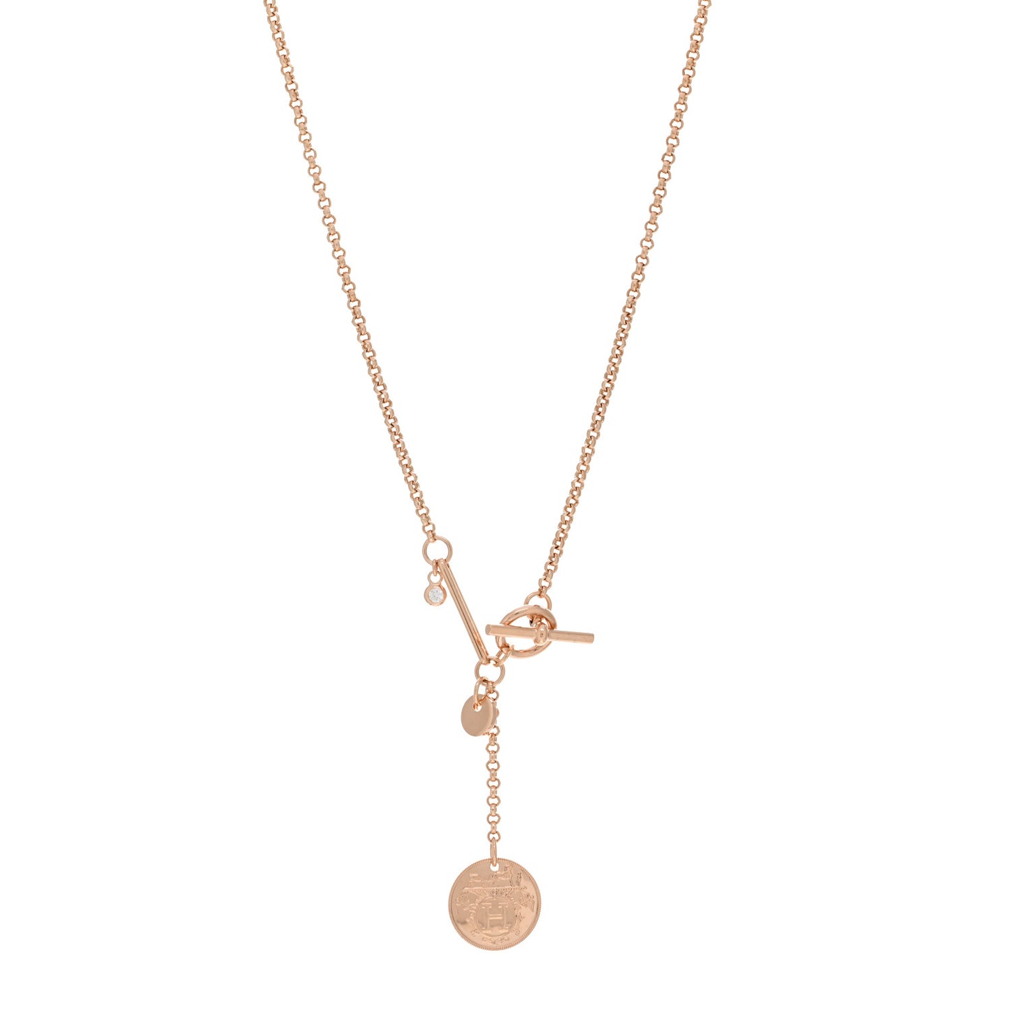 18K Rose Gold Diamond PM Ex-Libris Pendant Necklace