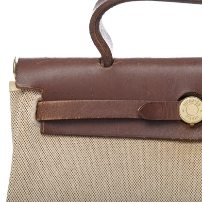 Hermes Toile Vache Calfskin Herbag 30 PM Natural 8 of 19