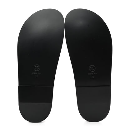 Chanel Lambskin Quilted Velcro Dad Chain CC Slide Sandals 38 Black 5 of 9