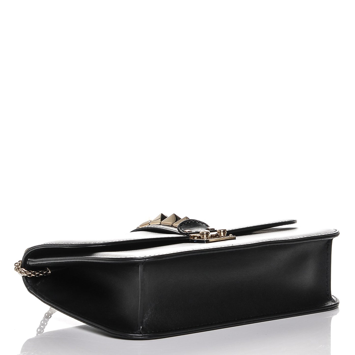 Vitello Medium Glam Lock Rockstud Flap Black