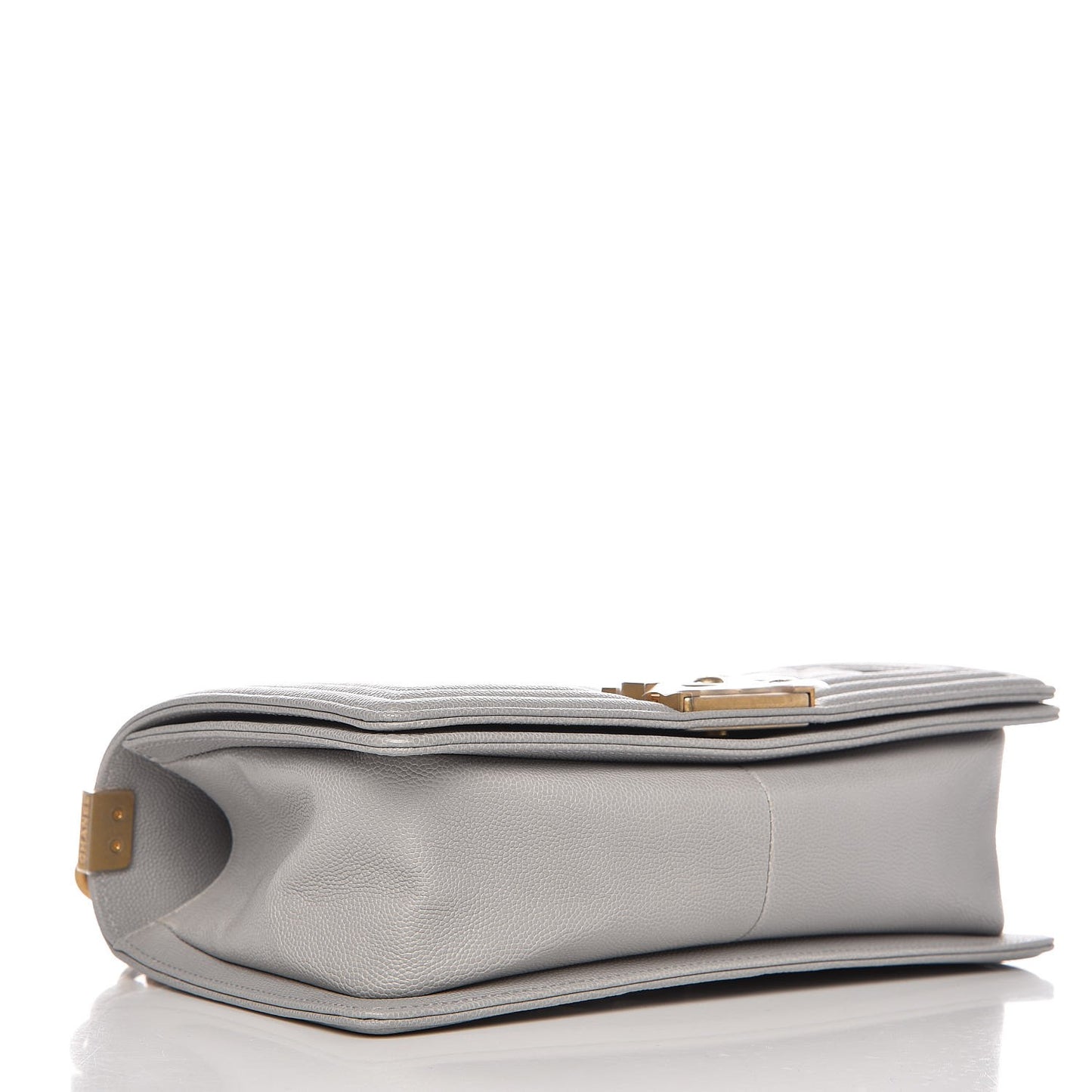 Caviar Quilted Medium Boy Flap Grey
