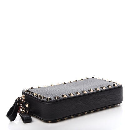 Valentino Garavani Pebbled Calfskin Rockstud Small Chain Shoulder Bag Black 4 of 12
