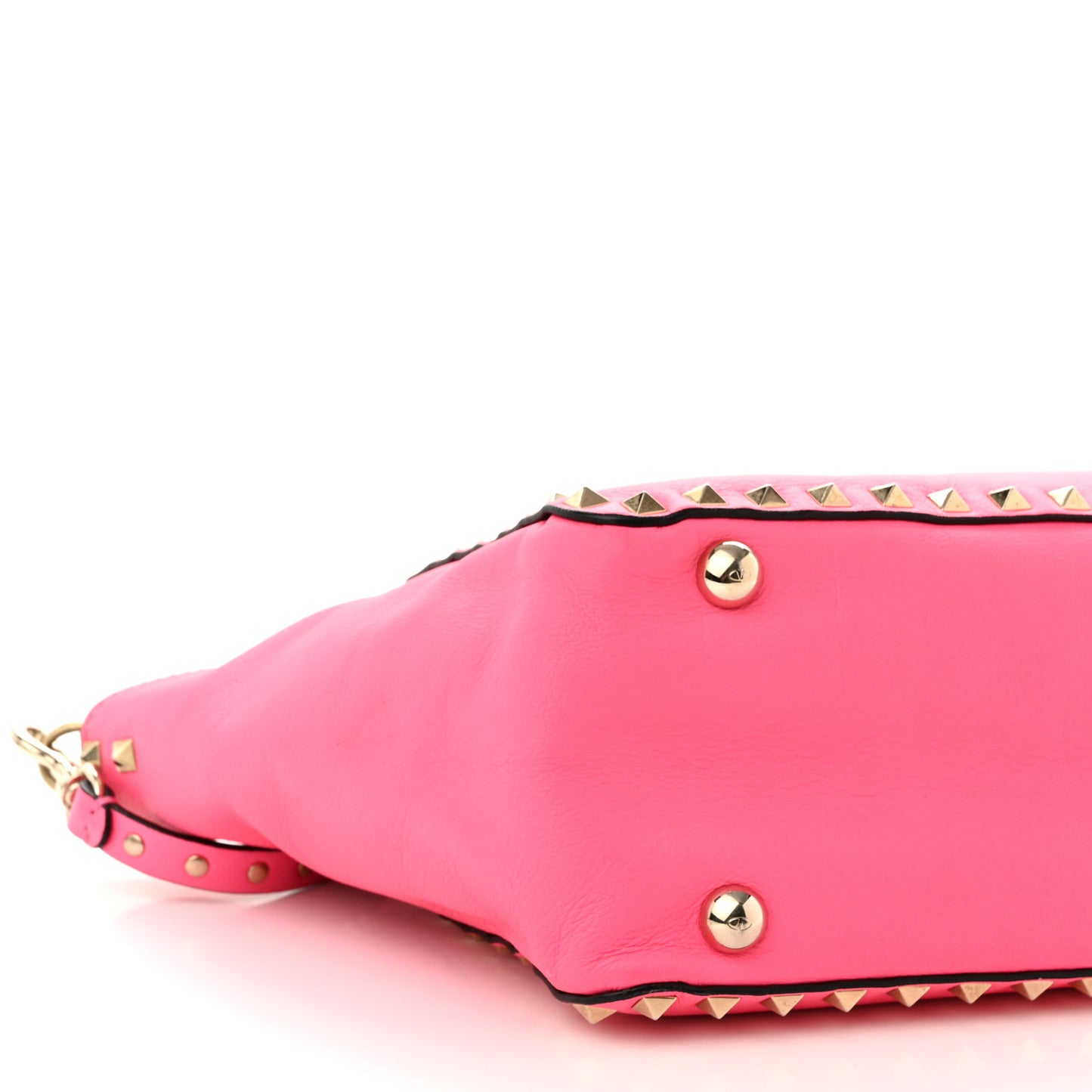 Vitello Small Rockstud Tote Fuxia Fluo