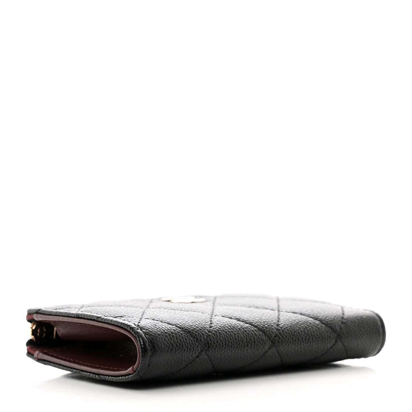 Caviar Quilted Zipped Key Holder Case Black