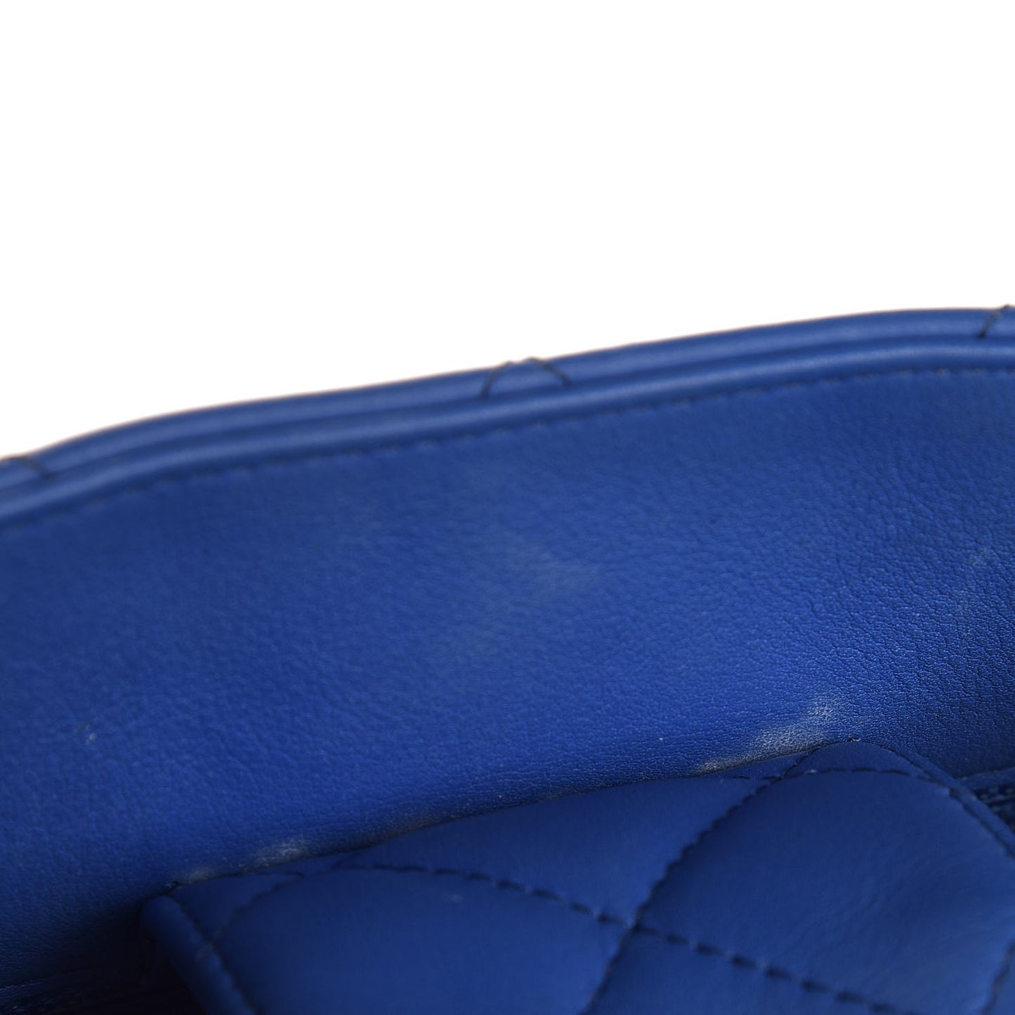 Calfskin Quilted Large CC Shopping Tote Blue