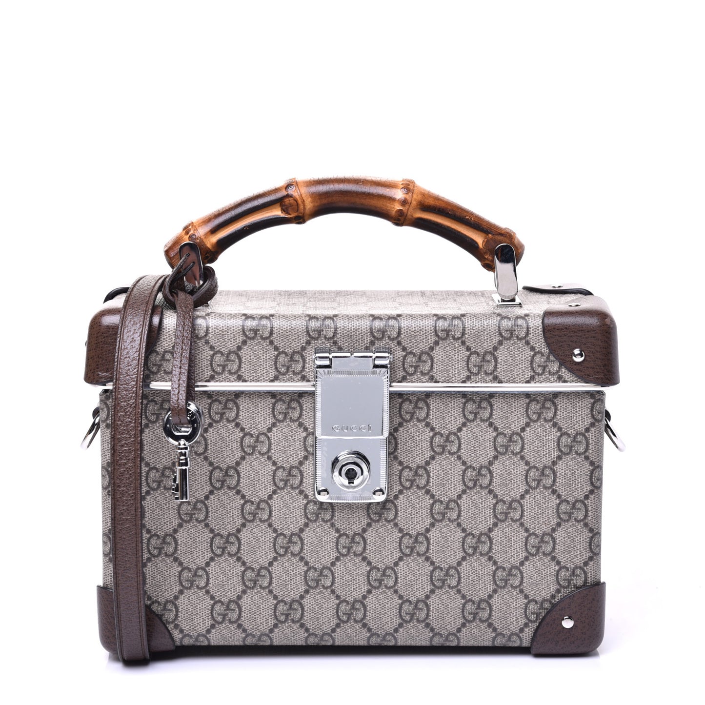 GG Supreme Monogram Globe-Trotter Beauty Case Brown