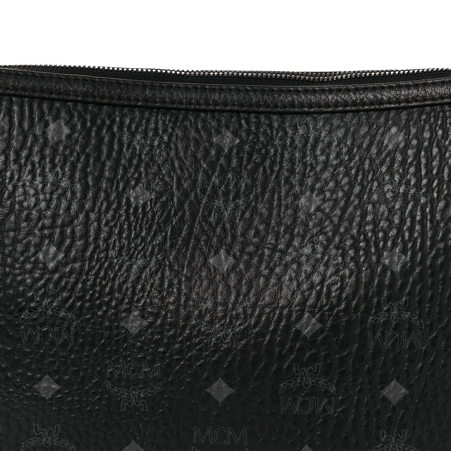 MCM Visetos Liz Shopper Tote Pouch Black 7 of 9