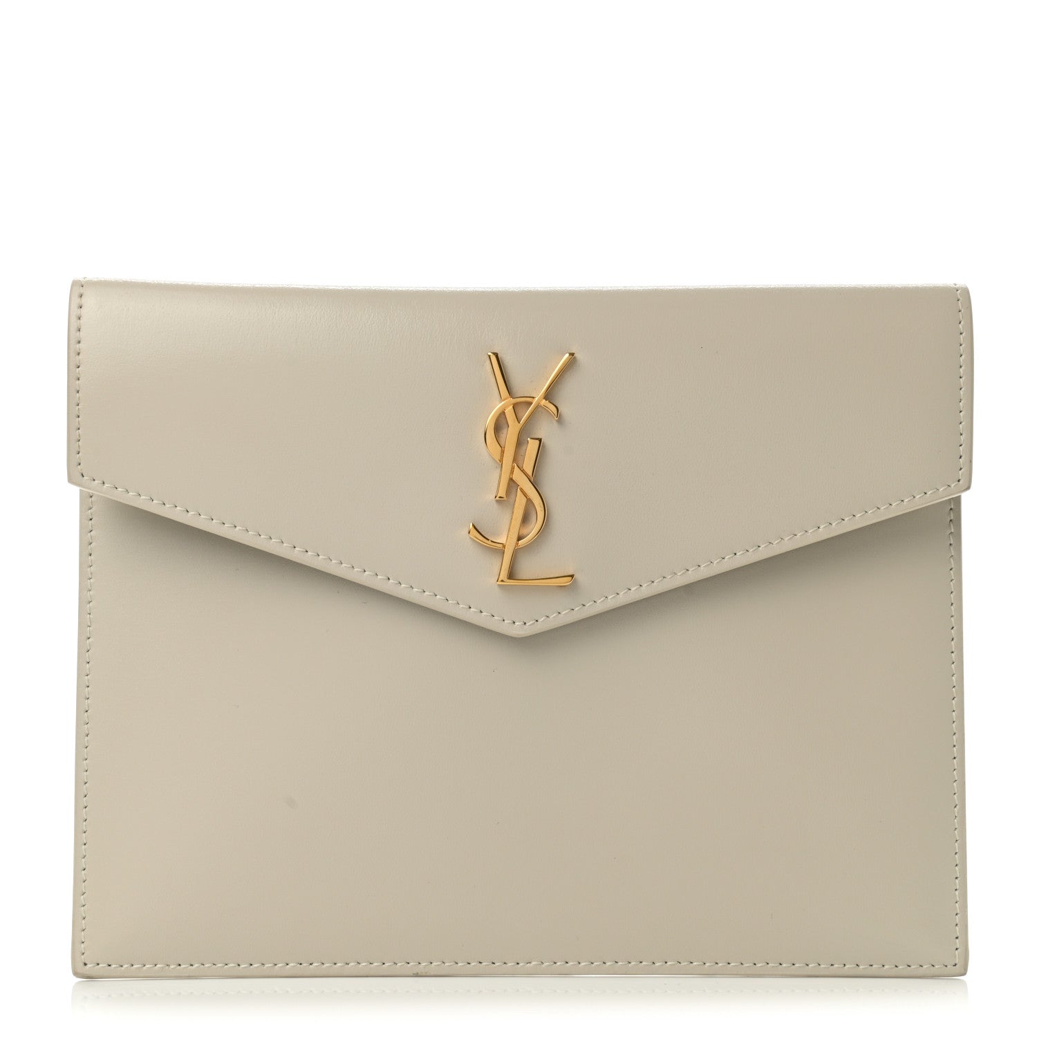 Saint Laurent Smooth Shiny Calfskin Uptown Baby Pouch Crema Soft 1 of 6