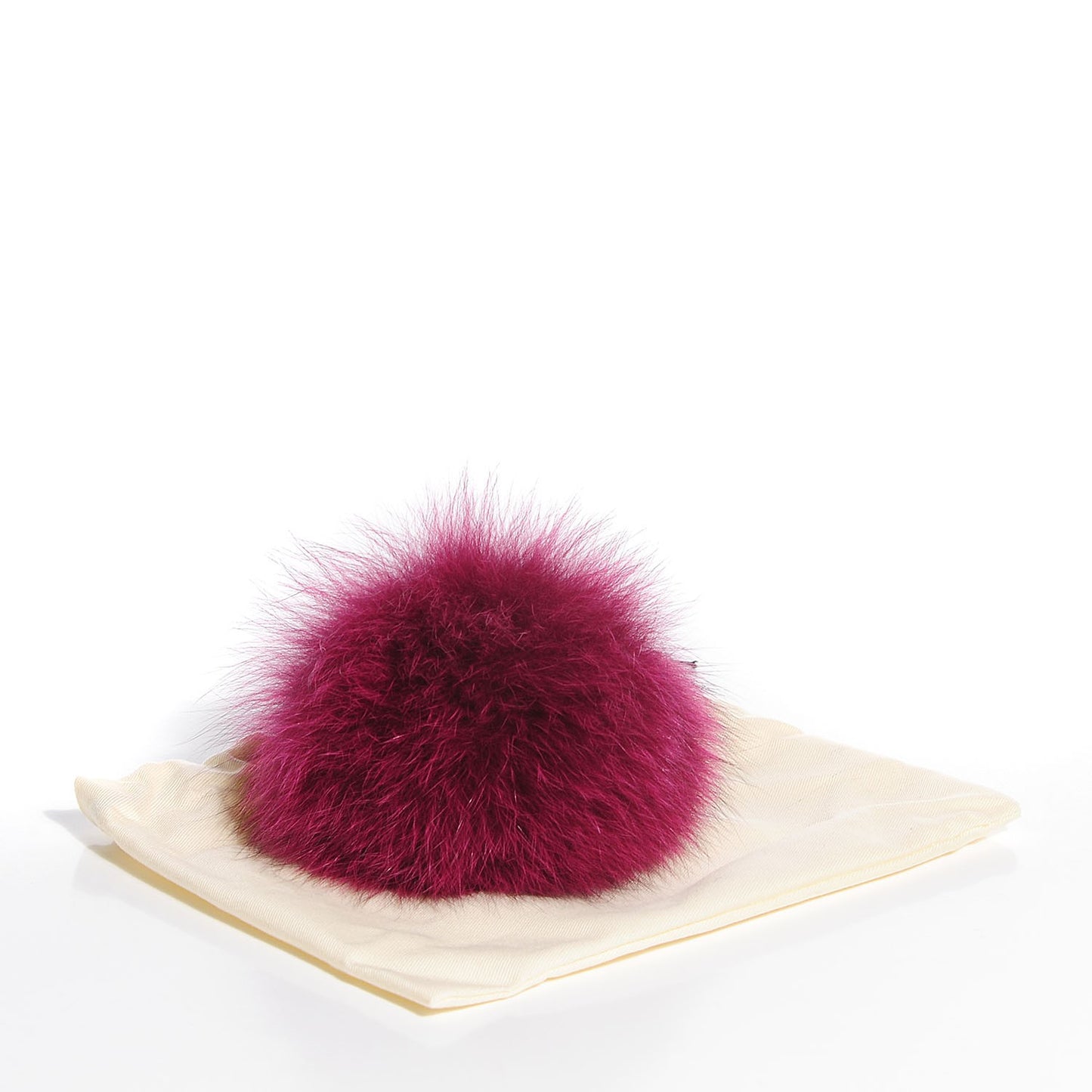 Fox Fur Pom Pom Bag Charm Fuchsia