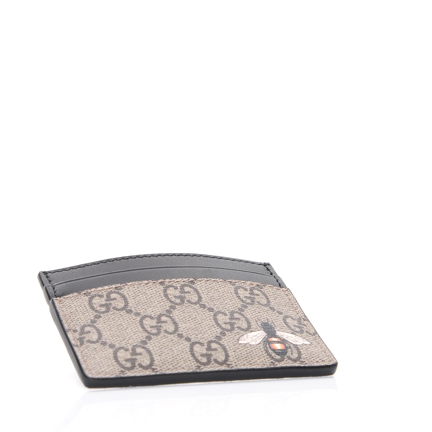 Gucci GG Supreme Monogram Bee Print Card Holder Black 5 of 7