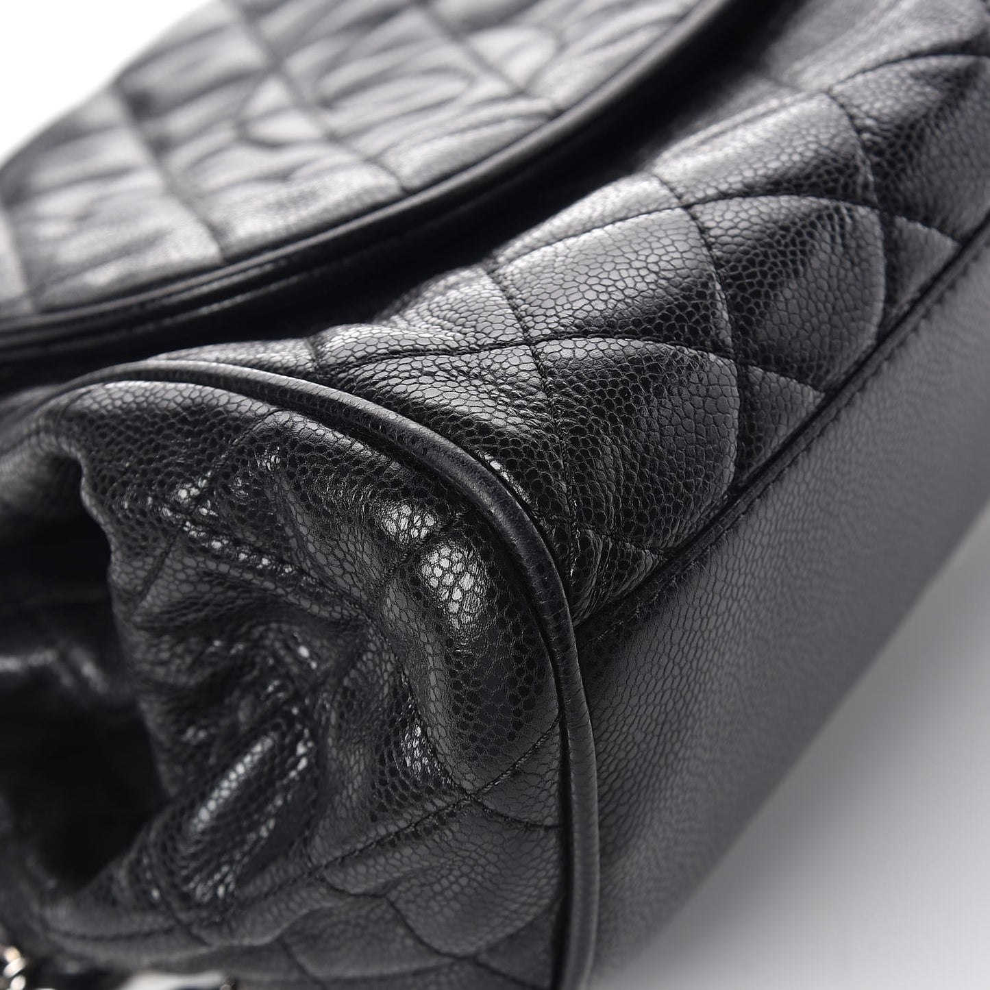 Caviar Quilted Timeless Accordion Flap Black