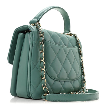 Chanel Lambskin Quilted Small Trendy CC Flap Dual Handle Bag Light Green 3 of 11