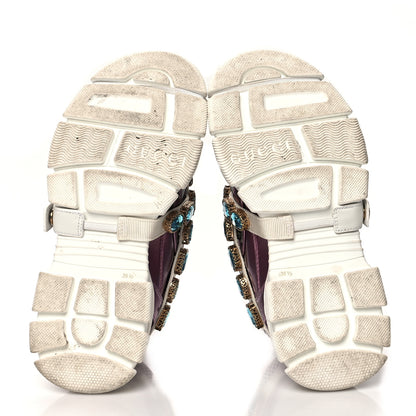 Gucci X SEGA Metallic Calfskin Mesh Removable Crystals Womens Flashtrek Sneakers 35.5 Rosa Great White Silver 5 of 9