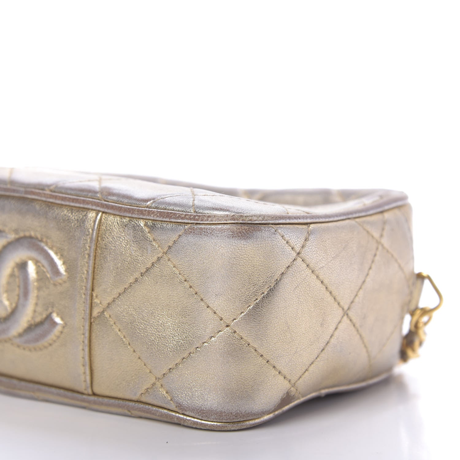 Chanel Metallic Lambskin Camera Case Gold 7 of 8