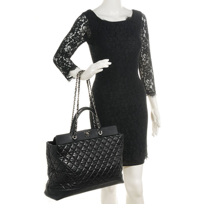 Chanel Aged Calfskin Quilted Be CC Tote Black 2 of 8