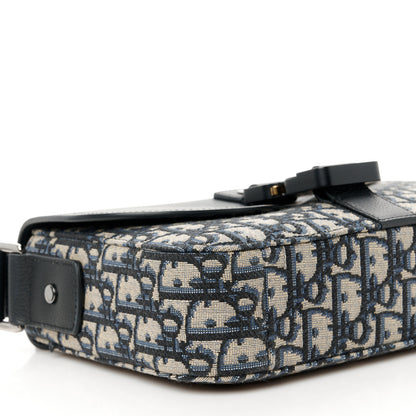 Christian Dior Oblique Jacquard Grained Calfskin Small Saddle Messenger Bag Beige Black 9 of 10