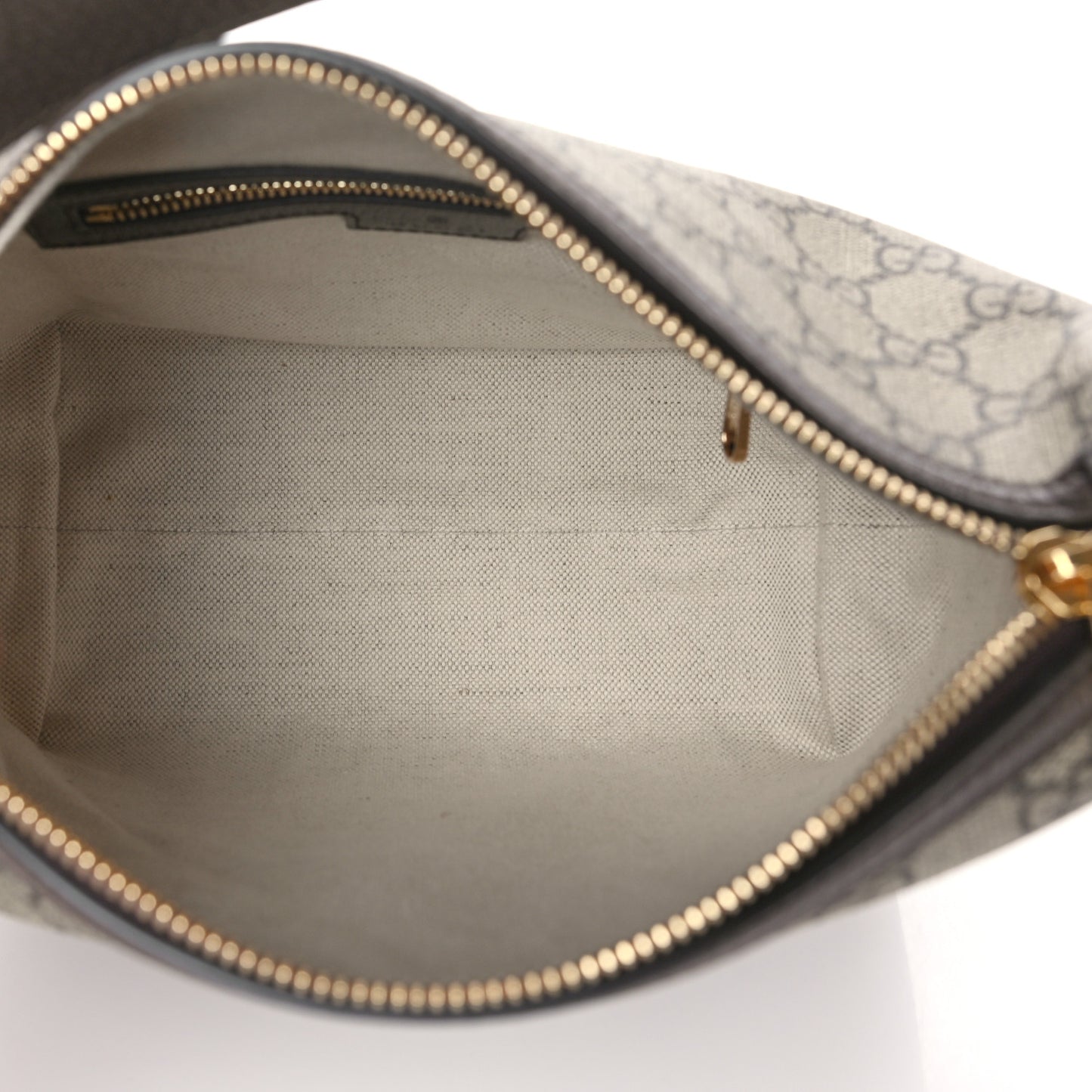 GG Supreme Monogram Textured Calfskin Web Super Mini Ophidia Shoulder Bag Beige Ebony New Acero