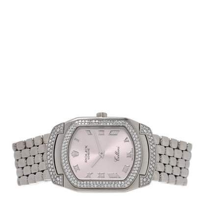 Rolex 18K White Gold Diamond 25mm Cellini Cellissima Quartz Watch Pink 6693 2 of 4