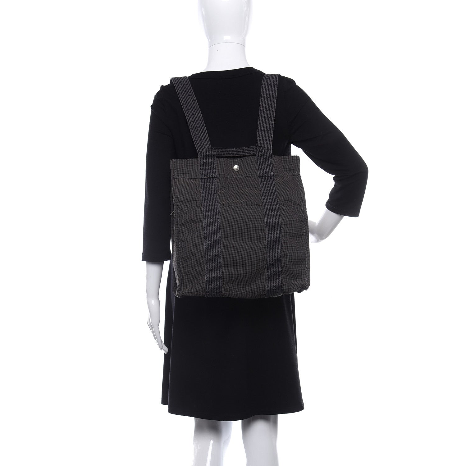 Hermes Canvas Herline Backpack Grey 2 of 8