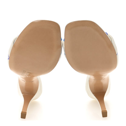 Louis Vuitton Lambskin Embossed Monogram By The Pool Revival High Heel Mules 39 White Blue Purple 6 of 10