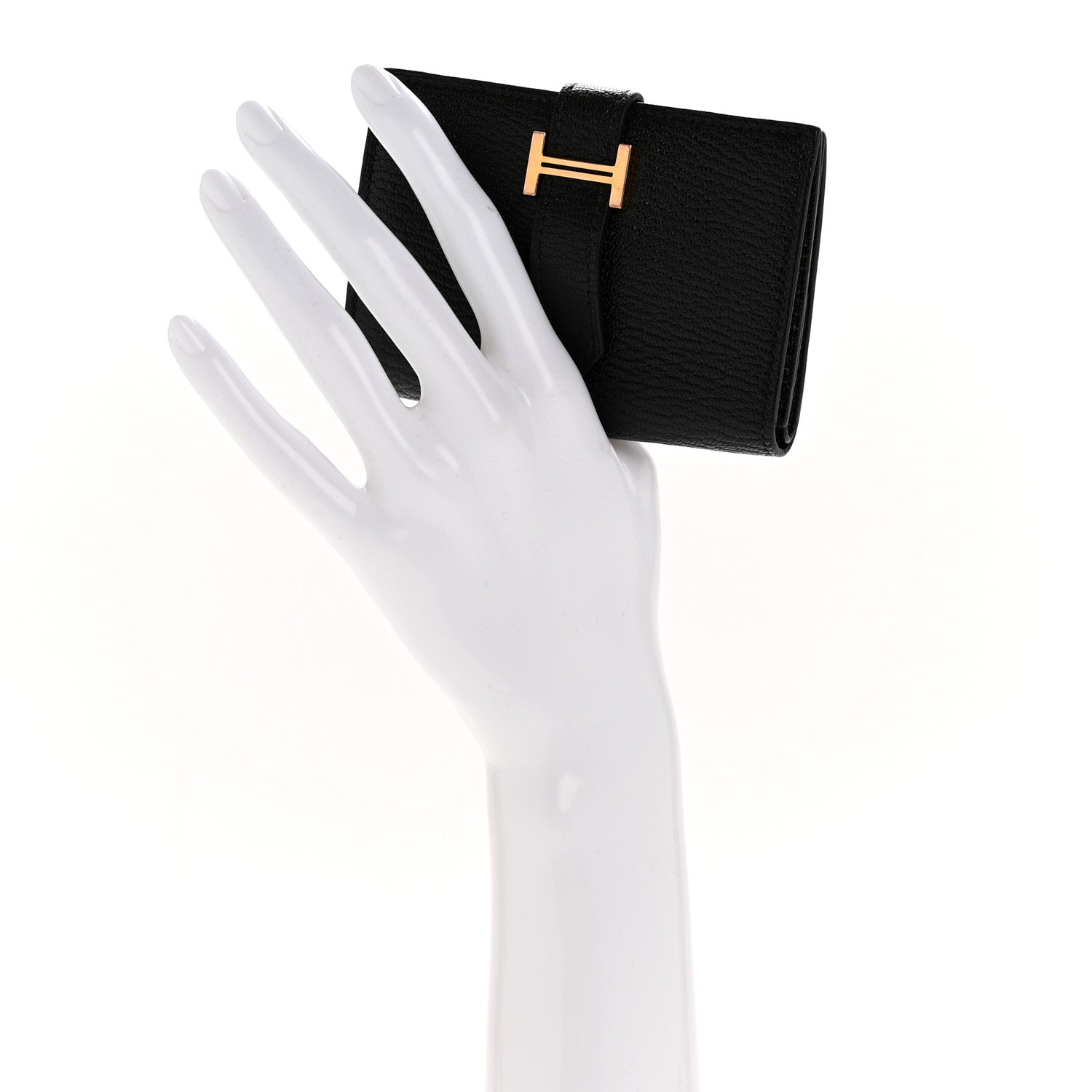 Hermes Chevre Mysore Mini Bearn Wallet Black 2 of 11