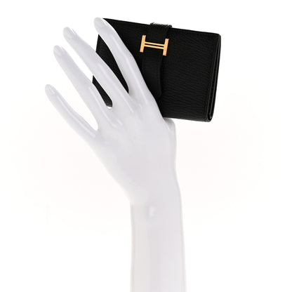 Hermes Chevre Mysore Mini Bearn Wallet Black 2 of 11