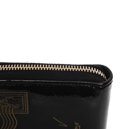 Saint Laurent Patent Y-Mail Zip Around Wallet Black 9 of 10