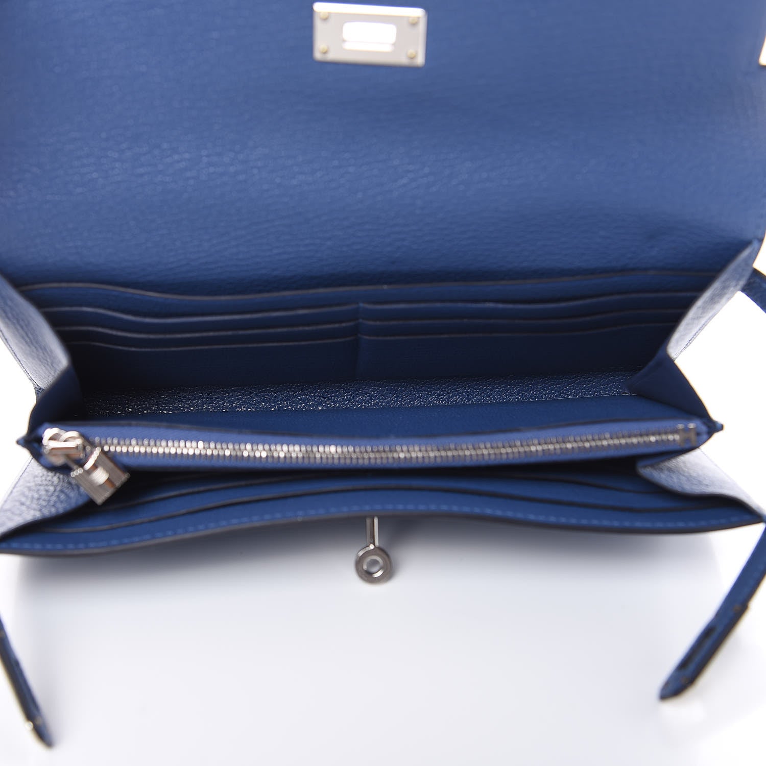 Hermes Chevre Mysore Kelly Longue Wallet Bleu Brighton 5 of 17
