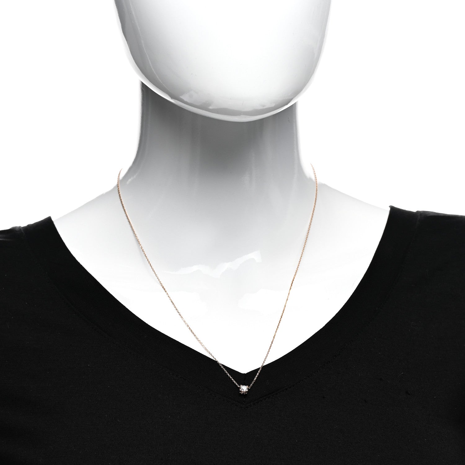 Cartier 18K Pink Gold Diamond .34ct C De Cartier Pendant Necklace 2 of 5