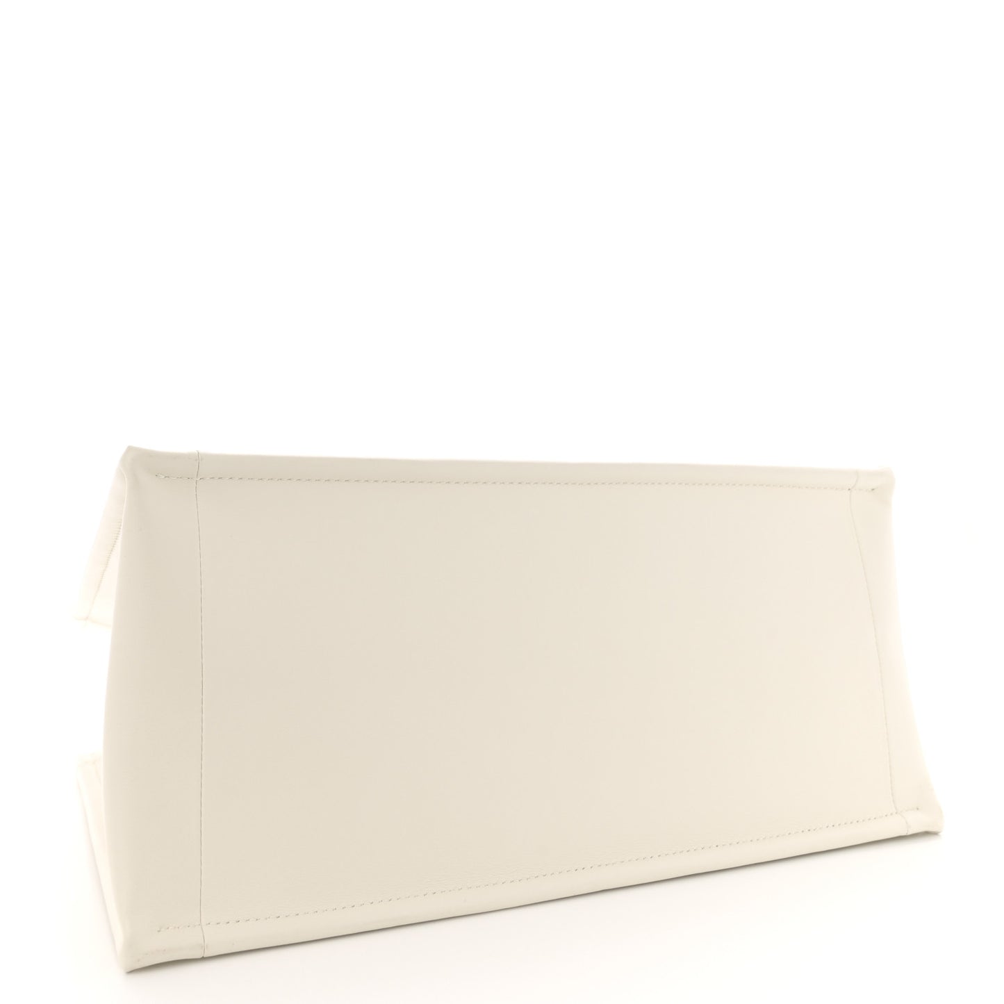 Calfskin Macro Cannage Medium Book Tote White