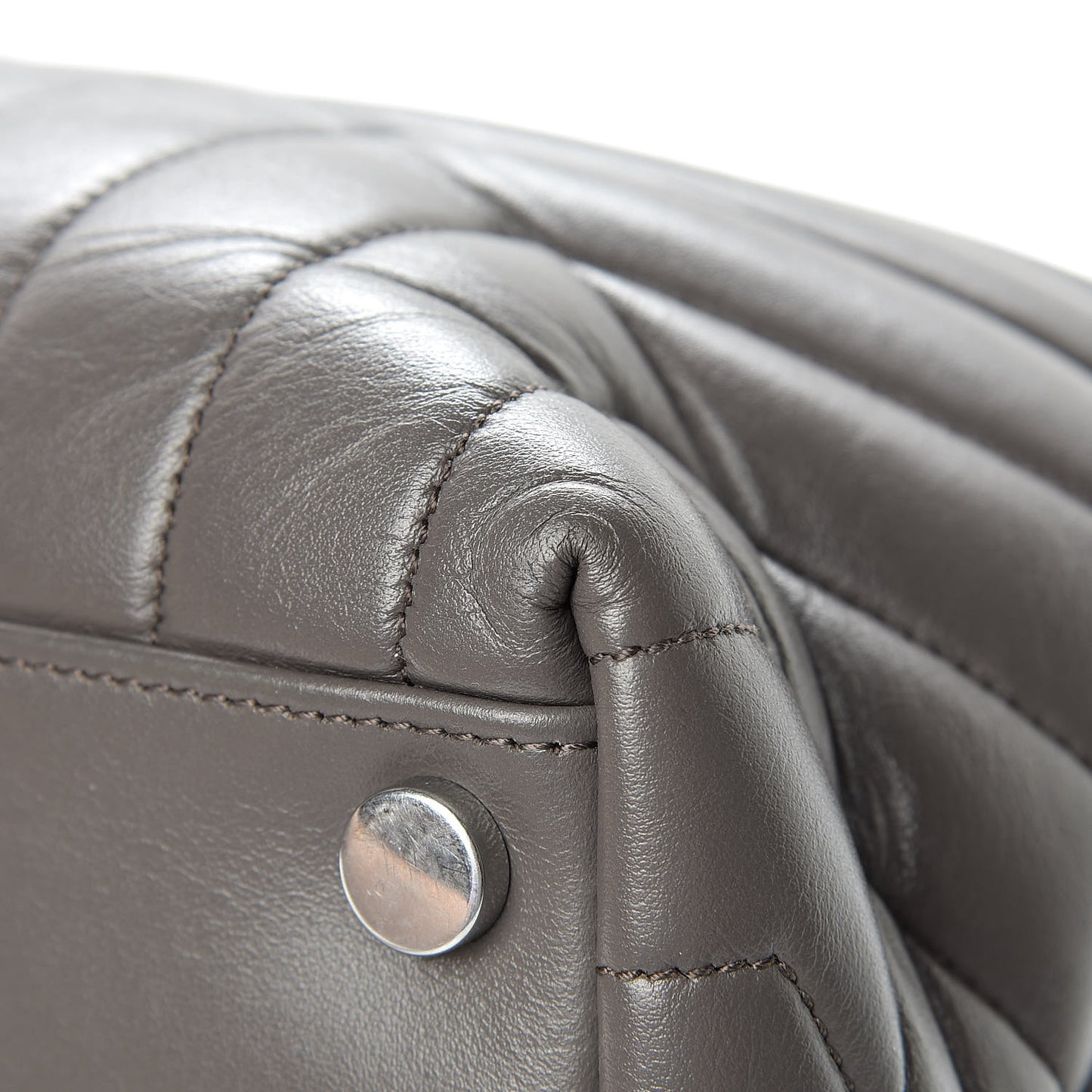 Calfskin Y Quilted Monogram Large Loulou Chain Satchel Earth