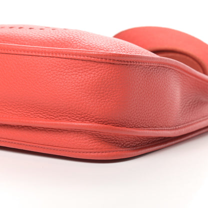 Hermes Taurillon Clemence Amazone Evelyne III PM Orange Poppy Rouge Casaque 10 of 12