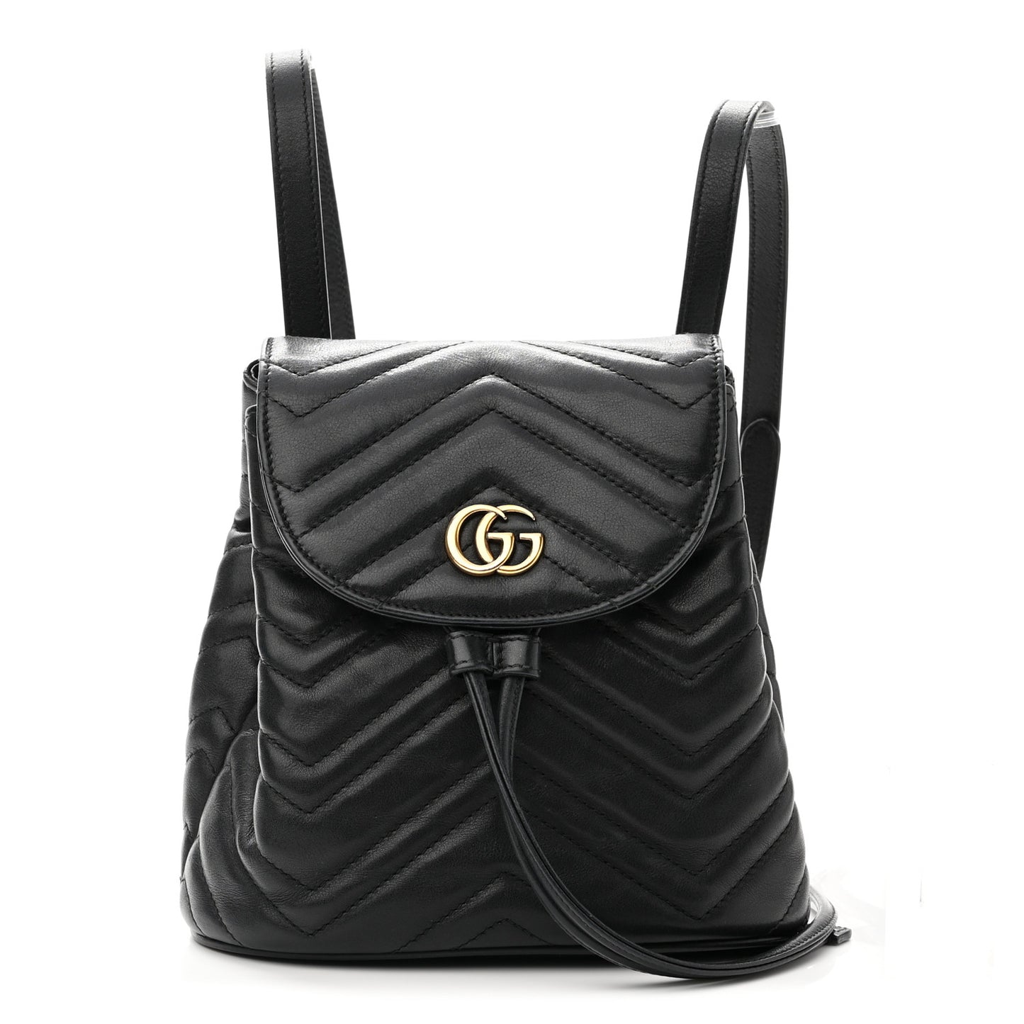 Calfskin Matelasse GG Marmont Flap Backpack Black