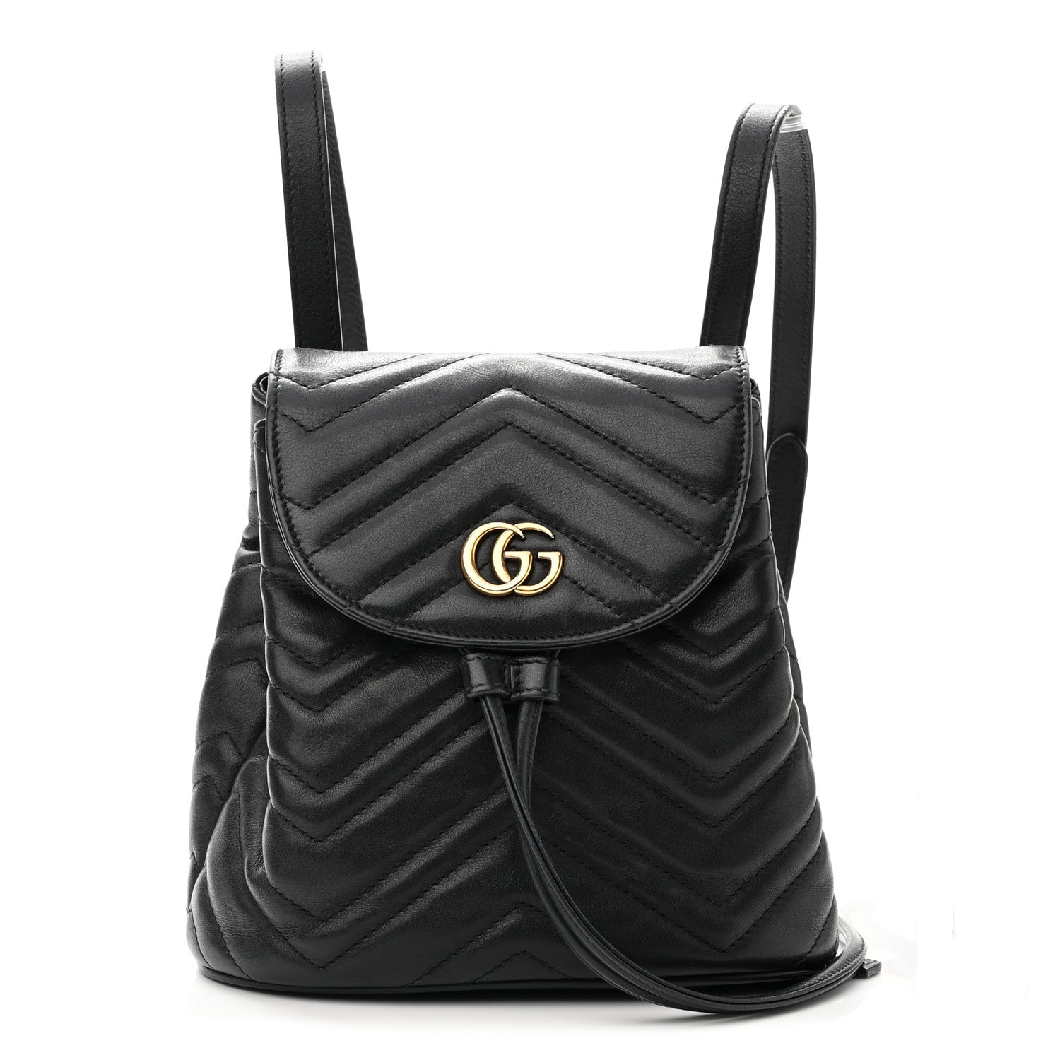 Gucci Calfskin Matelasse GG Marmont Flap Backpack Black 1 of 16