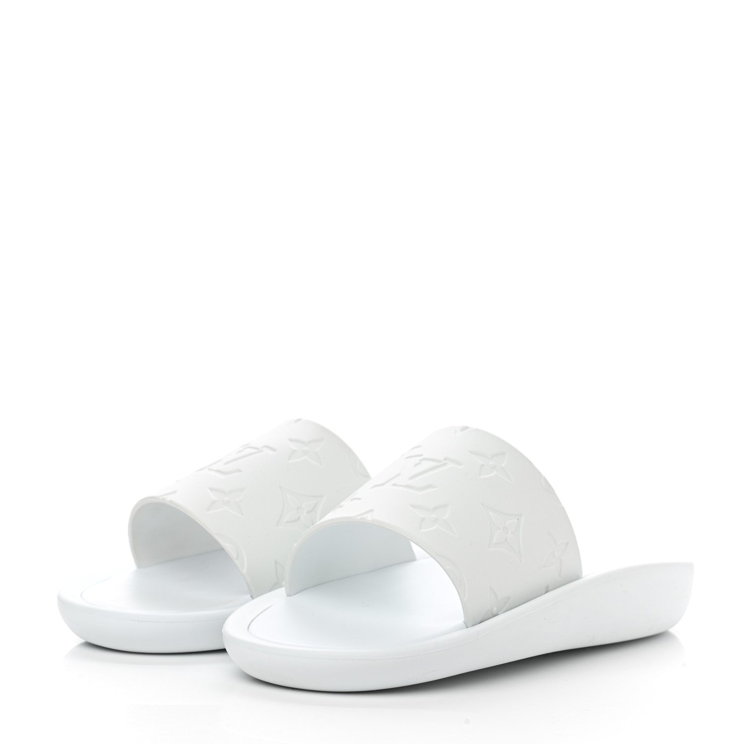 Louis Vuitton Rubber Monogram Embossed Sunbath Flat Mule 36 White 3 of 8