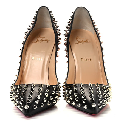 Christian Louboutin Kid Patent Follies Spikes 120 Pumps 39 Black 2 of 9